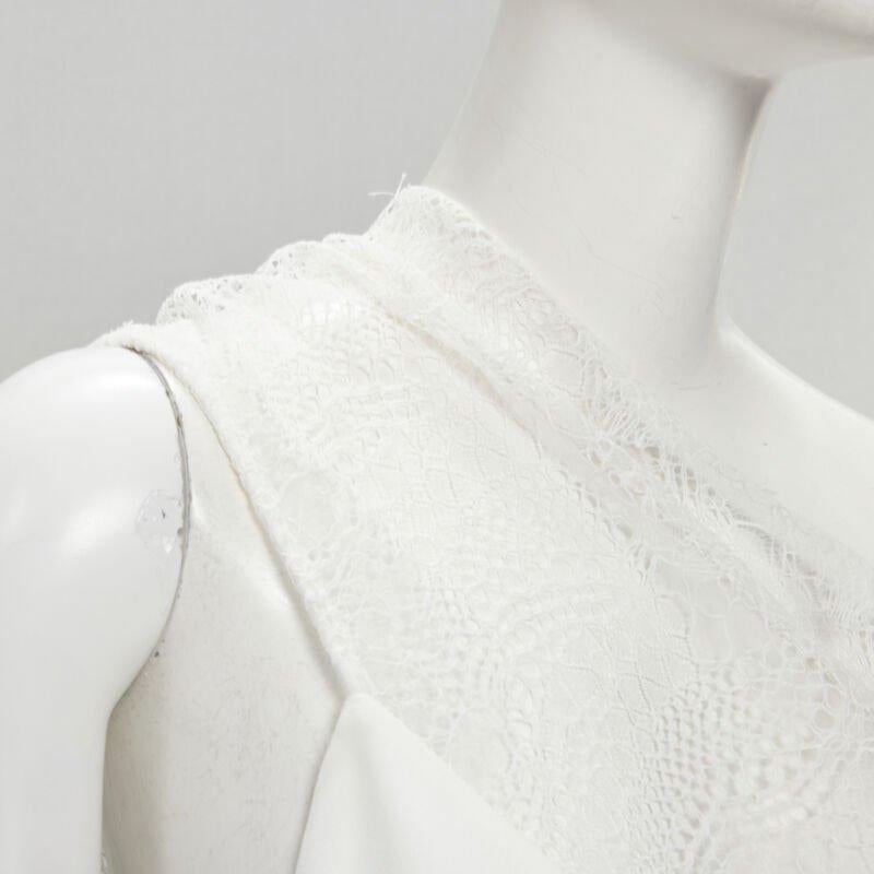 CHRISTOPHER ESBER white asymmetric lace trim camisole slip top UK10 M For Sale 2