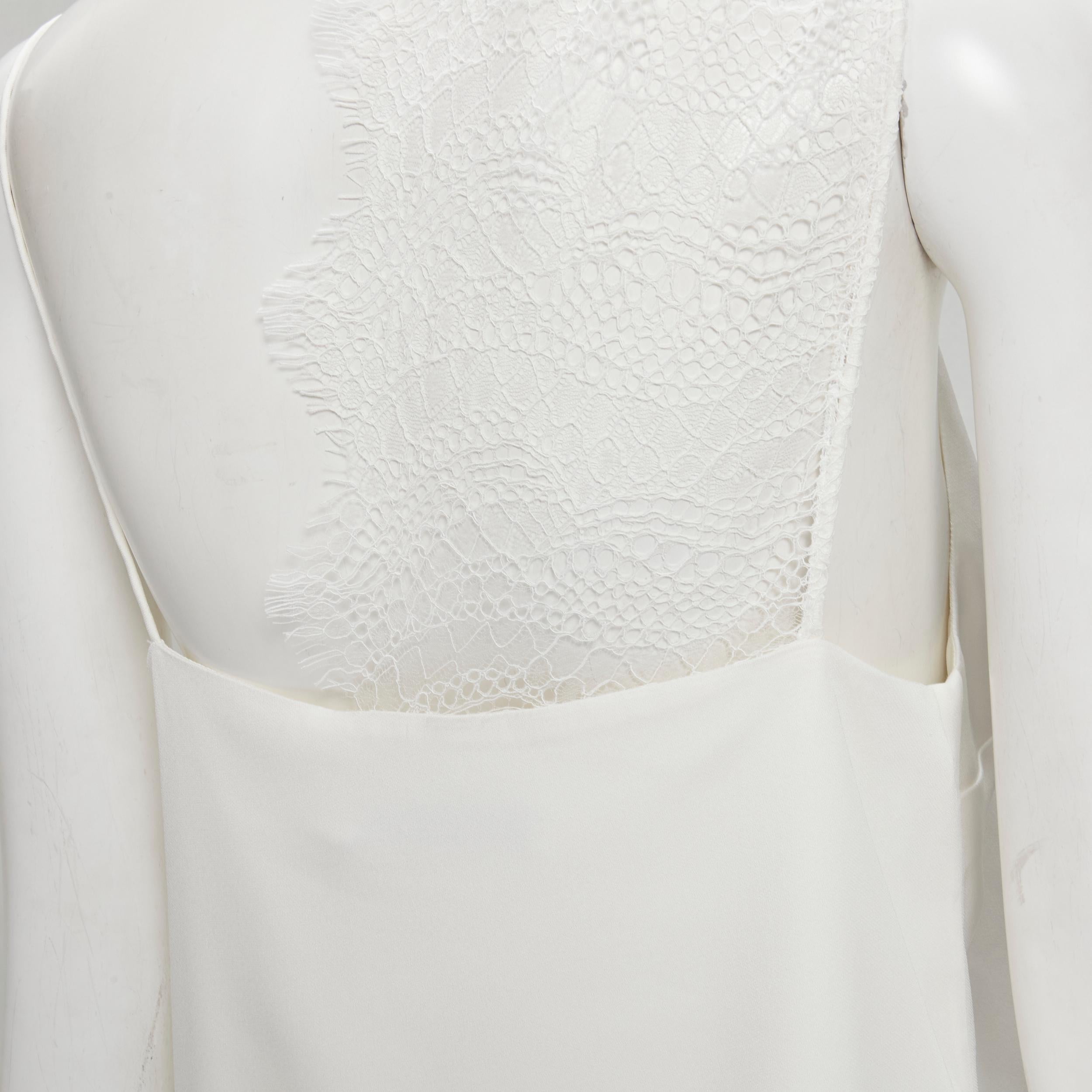 CHRISTOPHER ESBER white asymmetric lace trim camisole slip top UK10 M For Sale 2