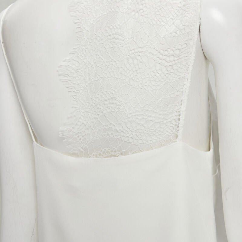 CHRISTOPHER ESBER white asymmetric lace trim camisole slip top UK10 M For Sale 3