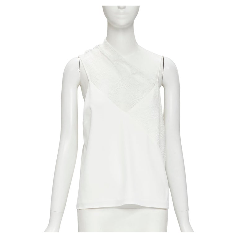 W by Worth Silk Sleeveless Cami Shell Blouse Size 10 White Sheer Sleeveless  NWT!