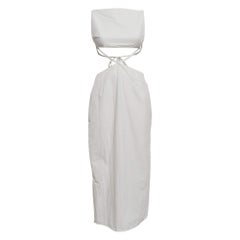 Christopher Esber White Cotton Blend Tie-Up Dress M