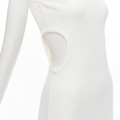CHRISTOPHER ESBER white cut out waist sleeveless ribbed maxi dress UK8 S