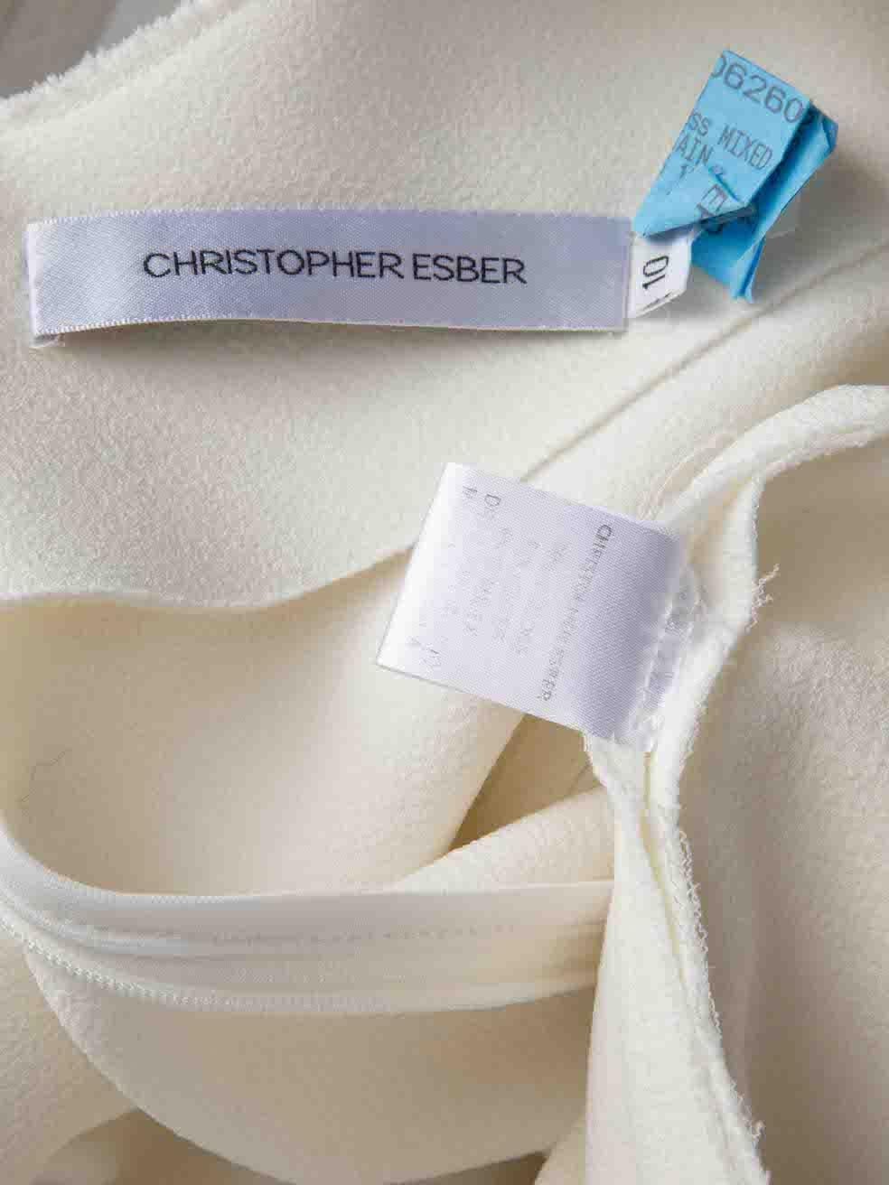 Women's Christopher Esber White Leg Slit Midi Dress Size M For Sale