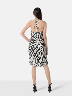 Christopher Esber Zebra Print Silk Dress Size XS