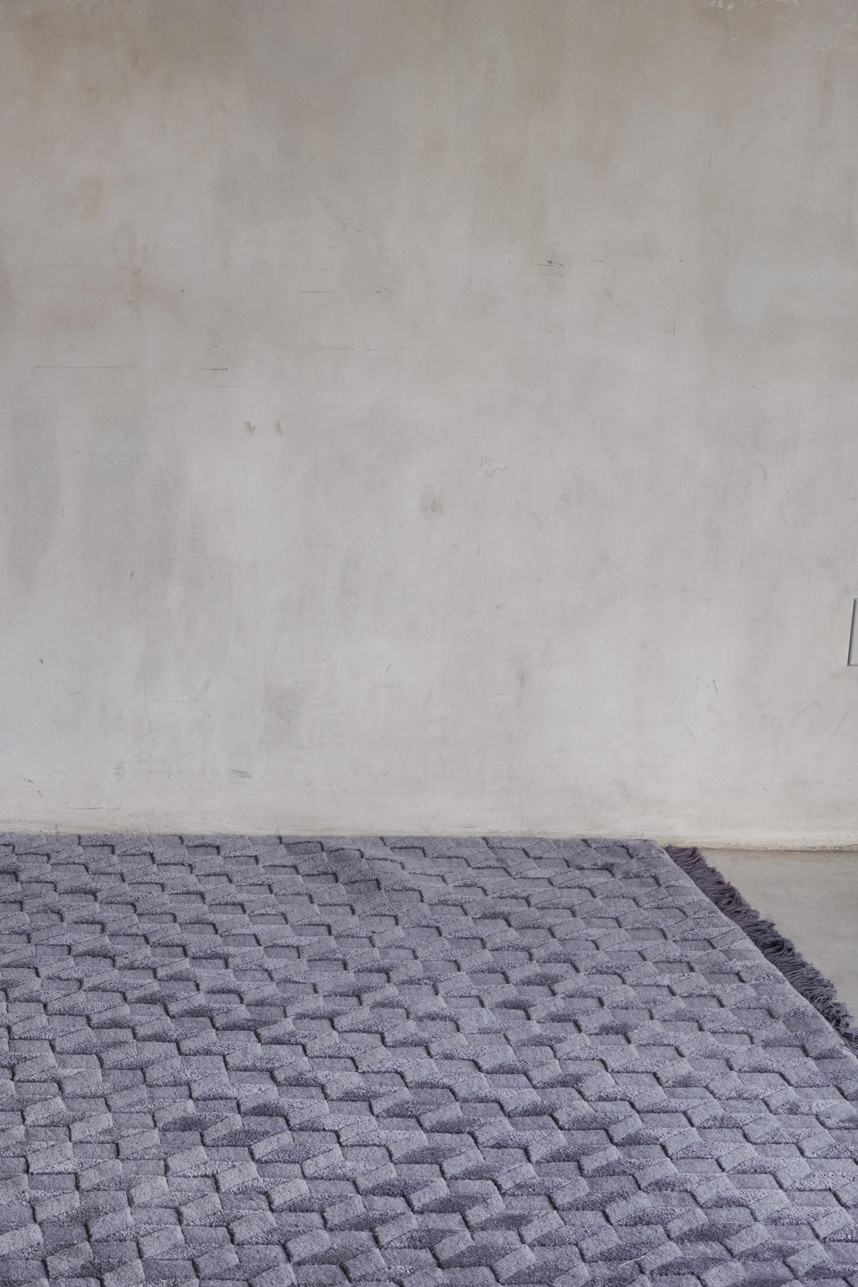 Kim Alexandriuk by Christopher Farr- Hand tufted, Handspun Wool and Silk rug with fringes. 6'2
