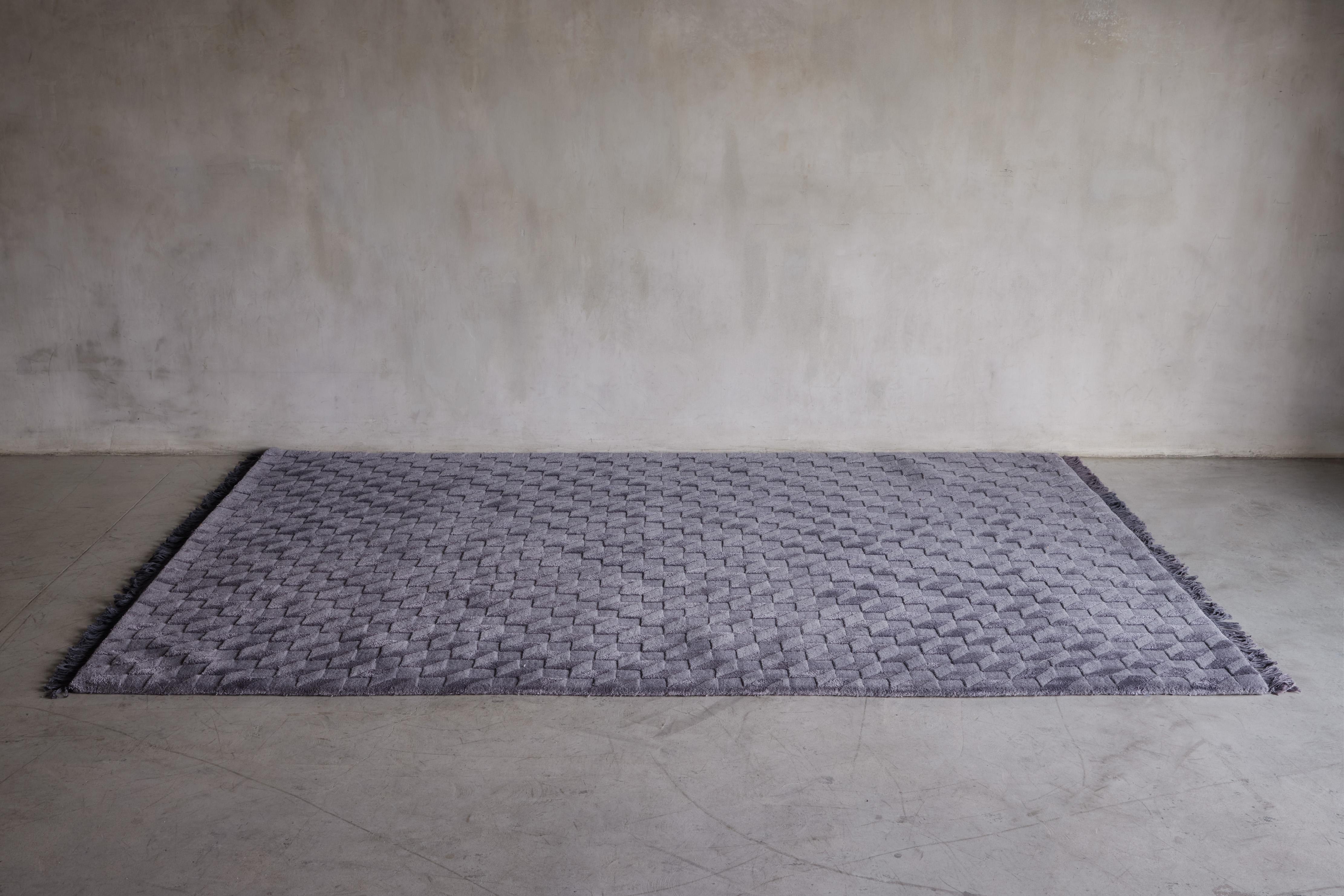 Indian Christopher Farr - Hand Tufted Handspun Wool and Silk with Fringes- 6'2