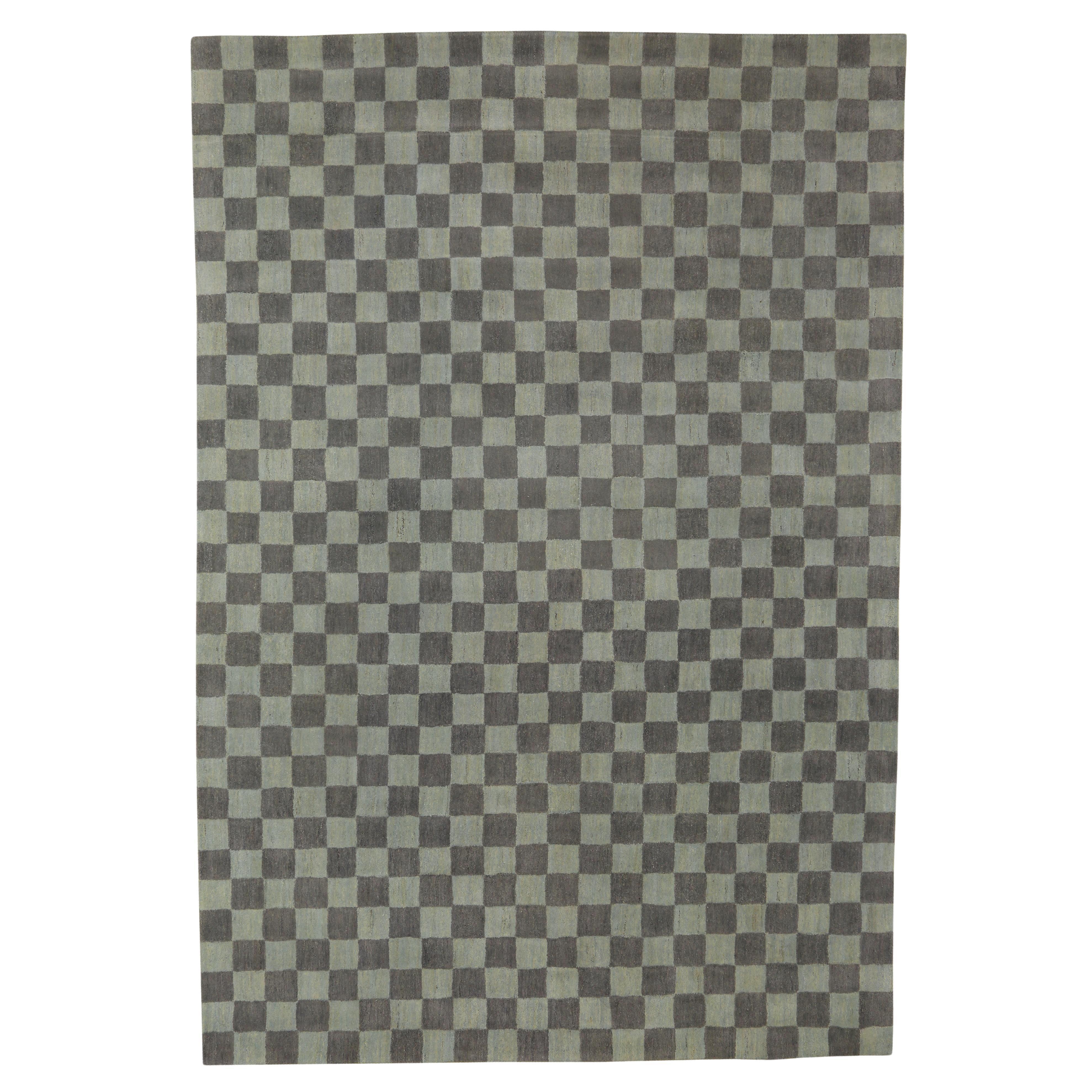 Christopher Farr - Hand Tufted Handspun Wool - Modern Check 7'4" x 10'4" 