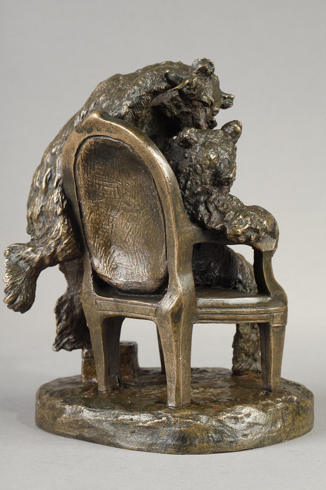 Bear Dentist
by Christophe FRATIN (1801-1864)

Bronze with nuanced old gilt-light brown patina
Signed on the base 