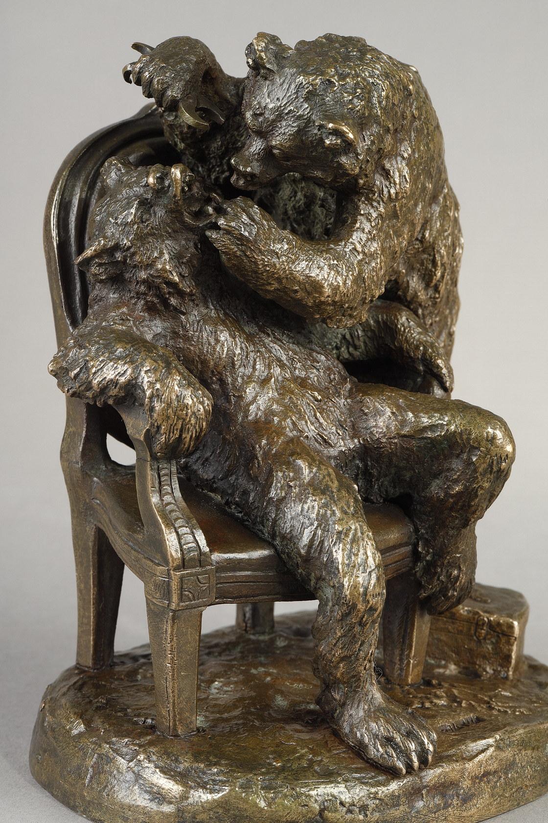 Christopher Fratin Figurative Sculpture - Bear Dentist