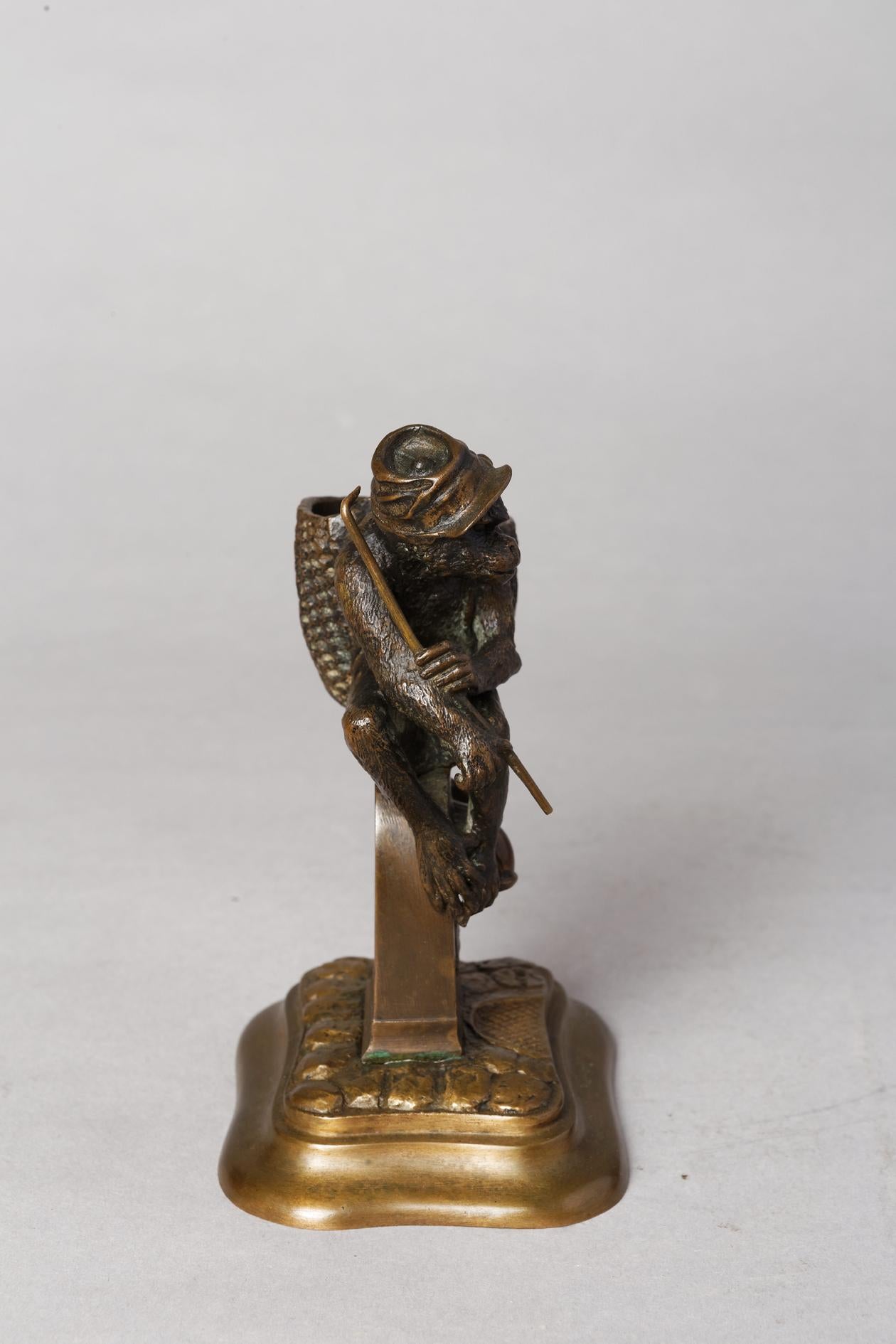 Monkey Match Holder - Sculpture by Christopher Fratin
