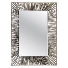 Christopher Guy Contemporary Designer Mirror in Italian Silver Leaf