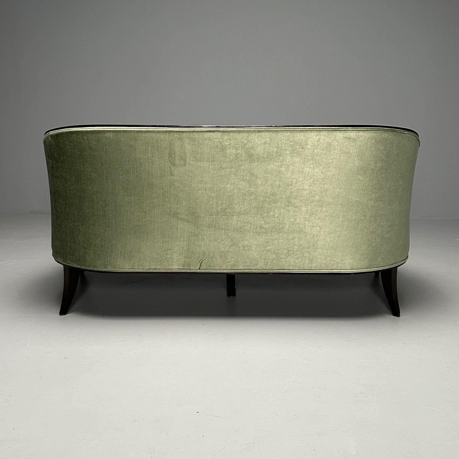 Christopher Guy, Contemporary, Modern Sofa, Mint Green Velvet, Black Wood 4