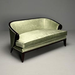 Christopher Guy, Contemporary, Modernes Sofa, Mintgrüner Samt, Schwarzes Holz