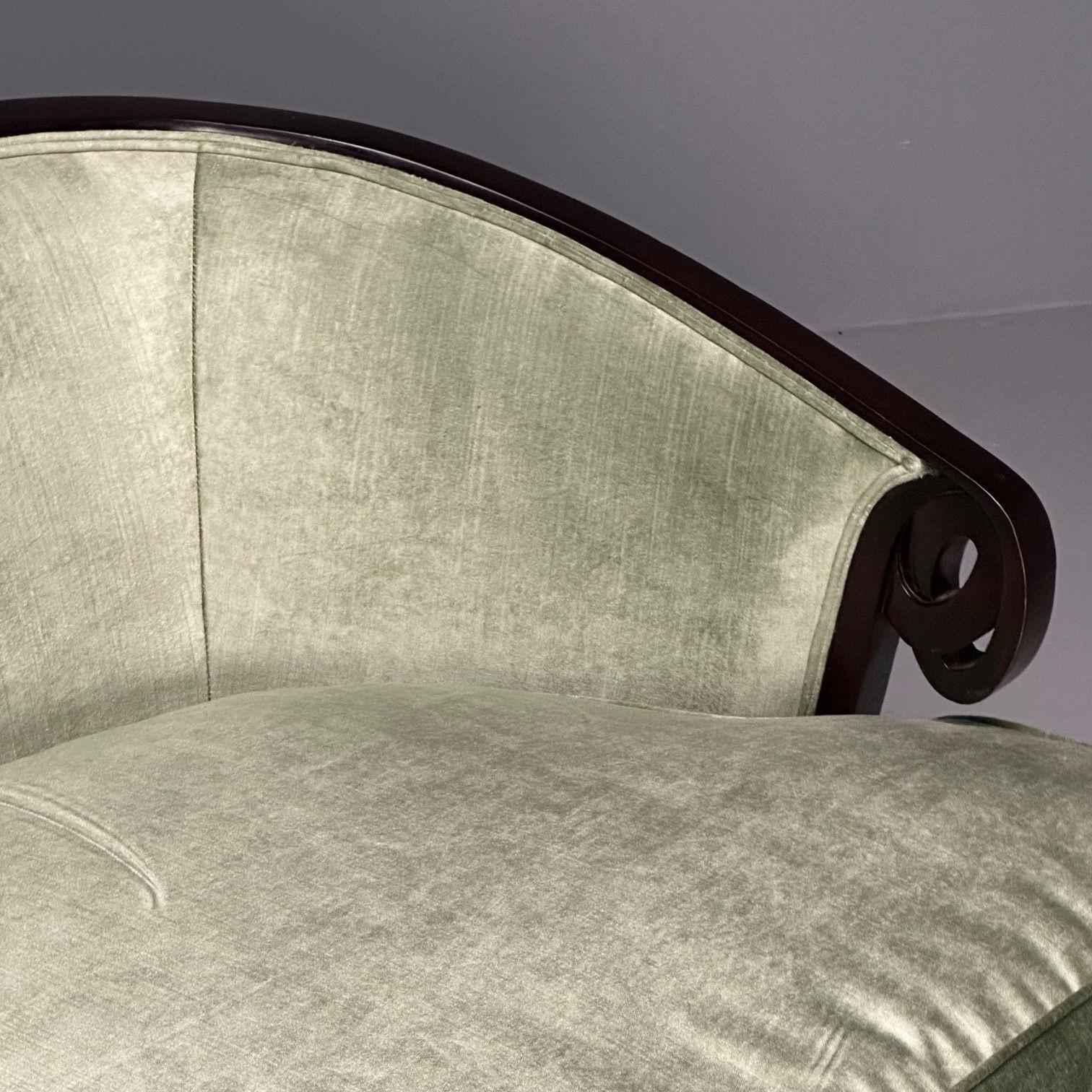 Christopher Guy, Contemporary, Modern Sofa, Mint Green Velvet, Black Wood 2