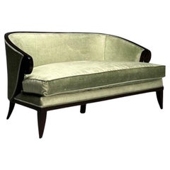 Christopher Guy, Contemporary, Modern Sofa, Mint Green Velvet, Black Wood