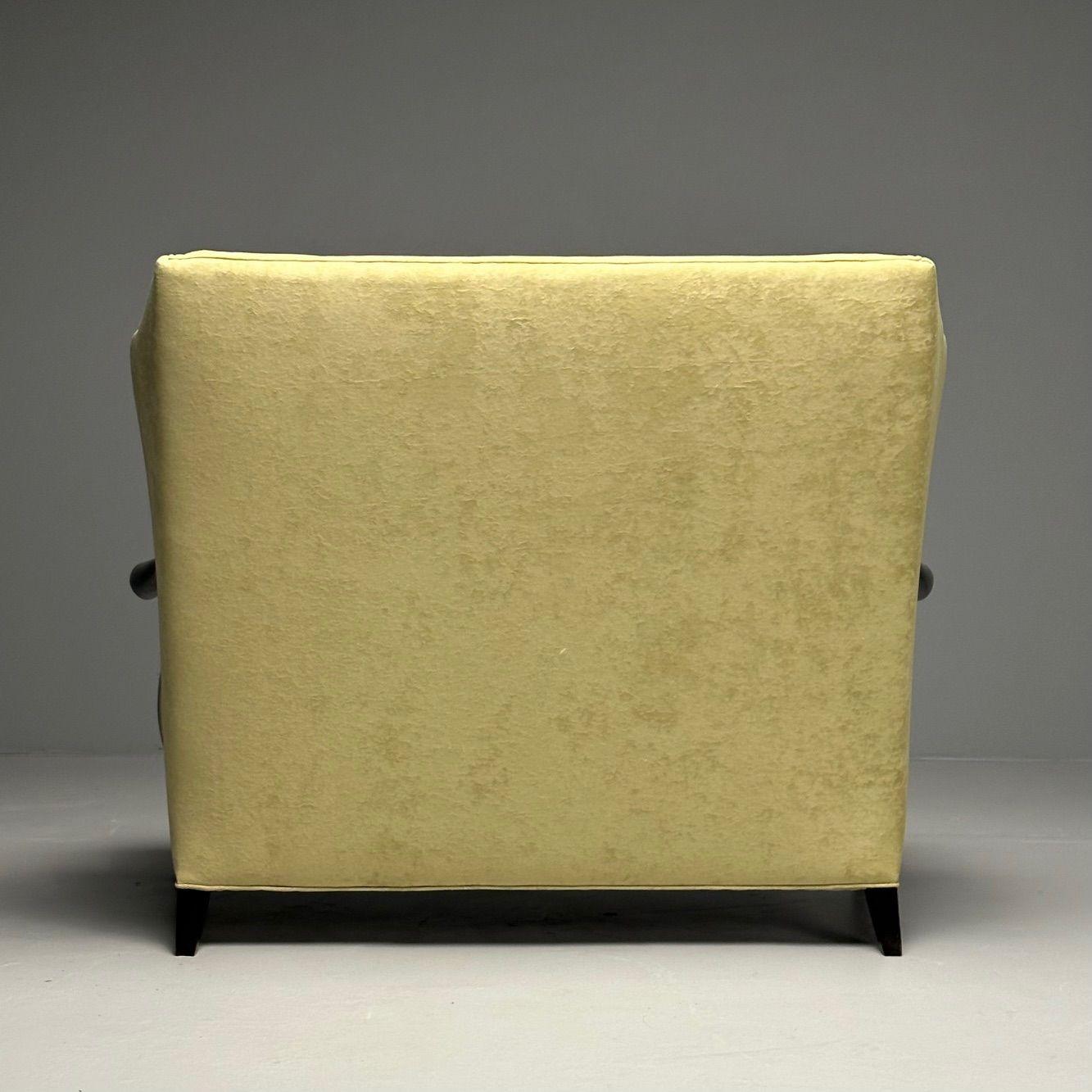 Christopher Guy, Contemporary, Sofas, Celadon Velvet, Mahogany, USA, 2010s For Sale 3