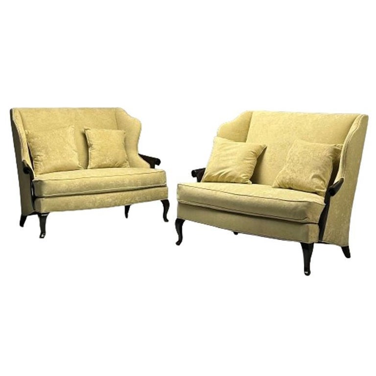 Christopher Guy, Contemporary, Sofas, Celadon Velvet, Mahogany, USA, 2010s