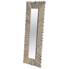 Christopher Guy Designer Ruffle Gold Leaf Rectangular Statement Mirror