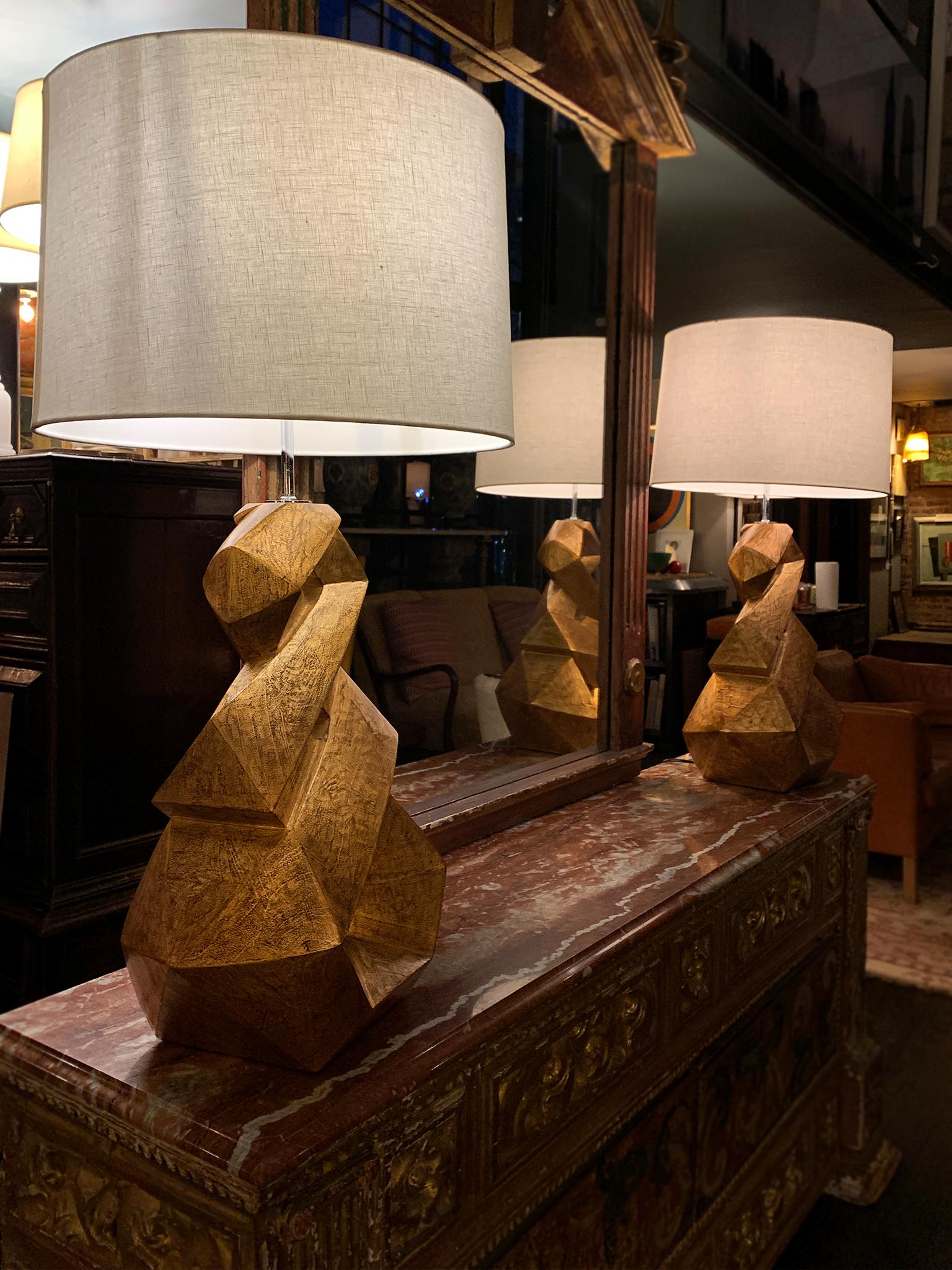 Christopher Guy Gold Mahogany Table Lamps - a Pair For Sale 3