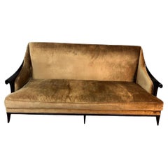 Christopher Guy Gold Velvet Scroll Arm Sofa Wear