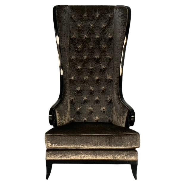 Christopher Guy "Majestic" Armchair - In Grey Velvet For Sale