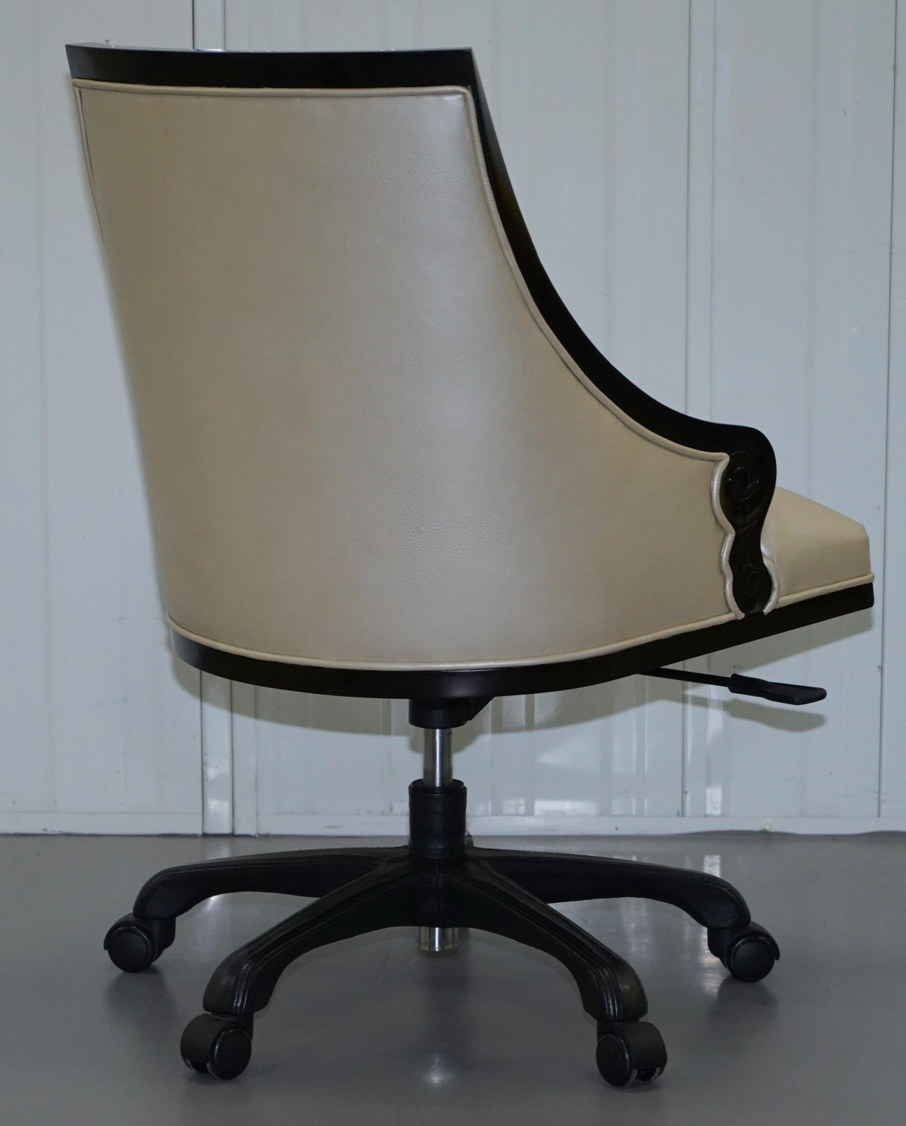 Christopher Guy Megeve Cream Leather Office Desk Captains Chair 5