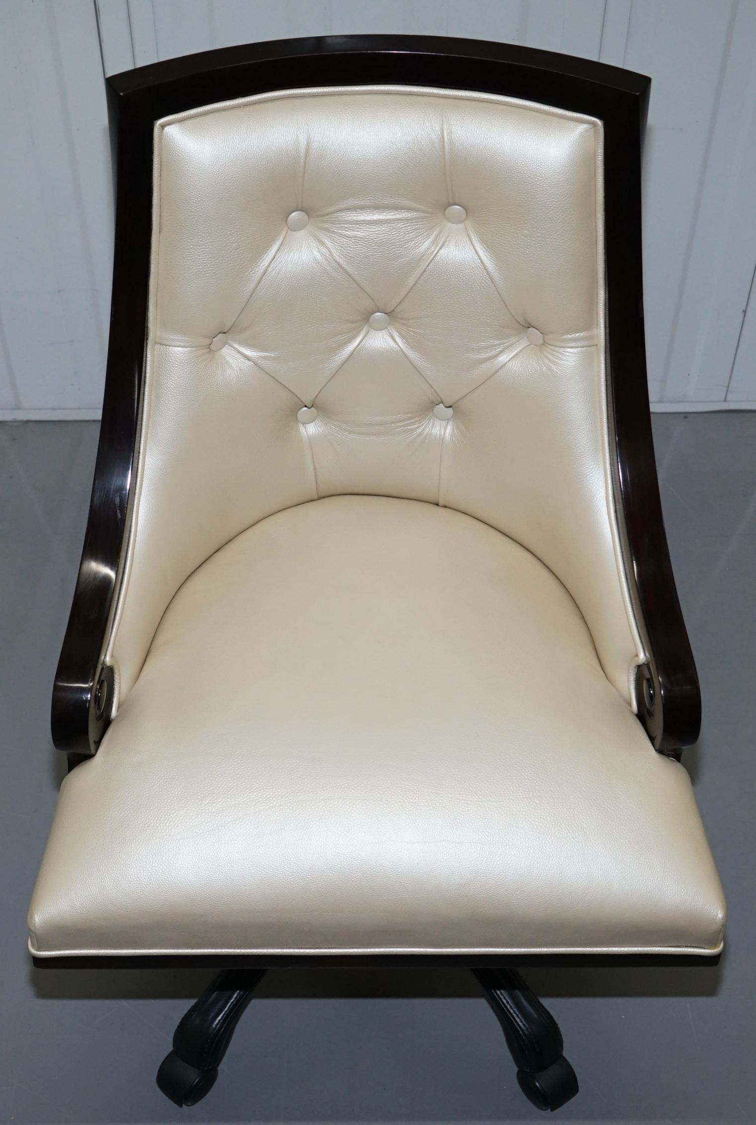 cream leather office chair
