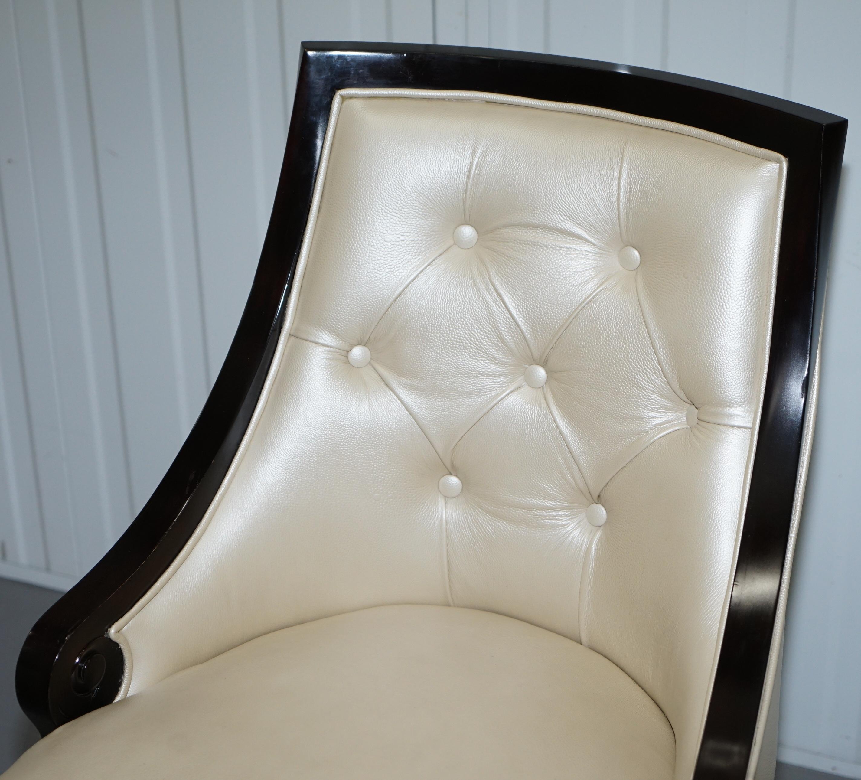Modern Christopher Guy Megeve Cream Leather Office Desk Captains Chair