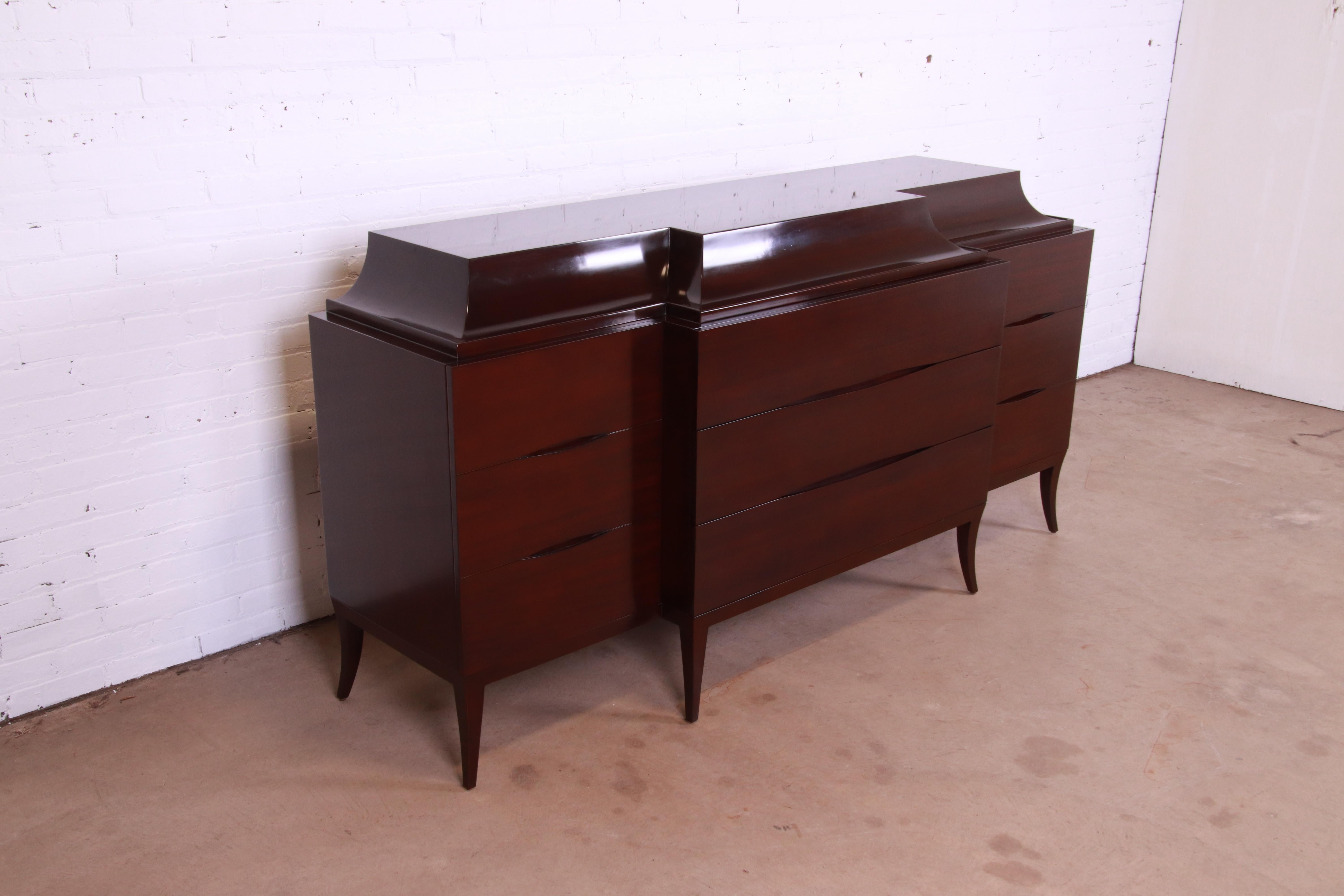 Christopher Guy Modern Regency Style Mahogany Dresser or Credenza In Good Condition In South Bend, IN
