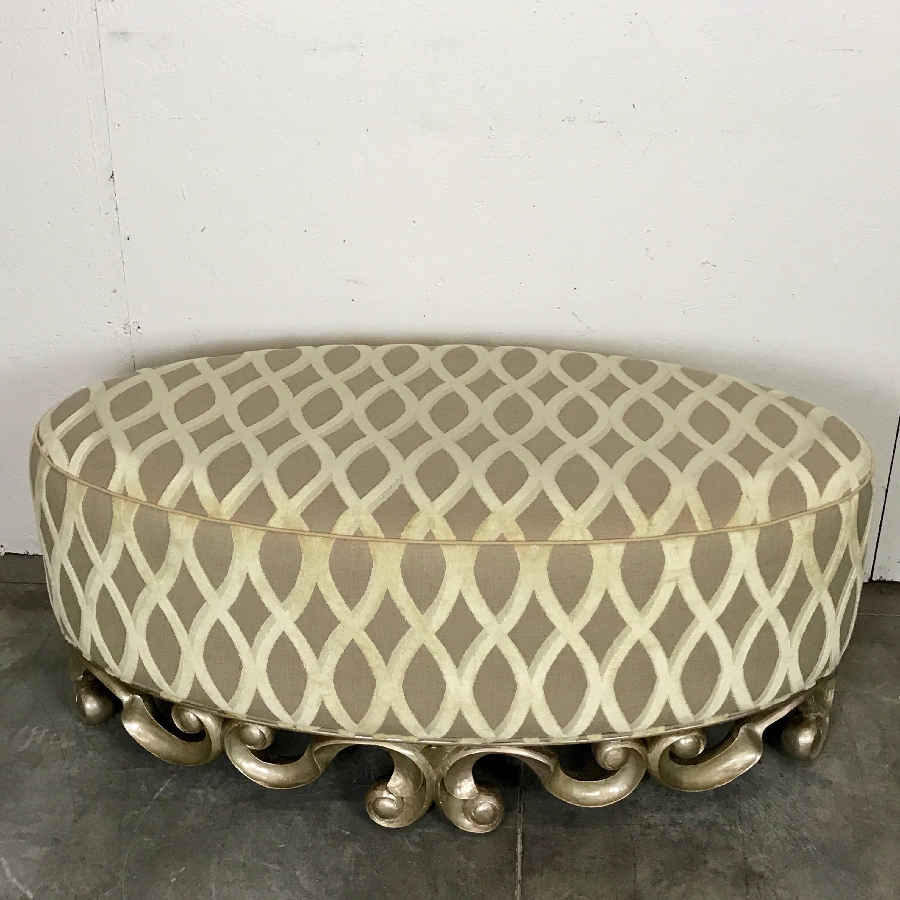 Modern Christopher Guy Vuitton Cocktail Ottoman, in Italian Silver For Sale