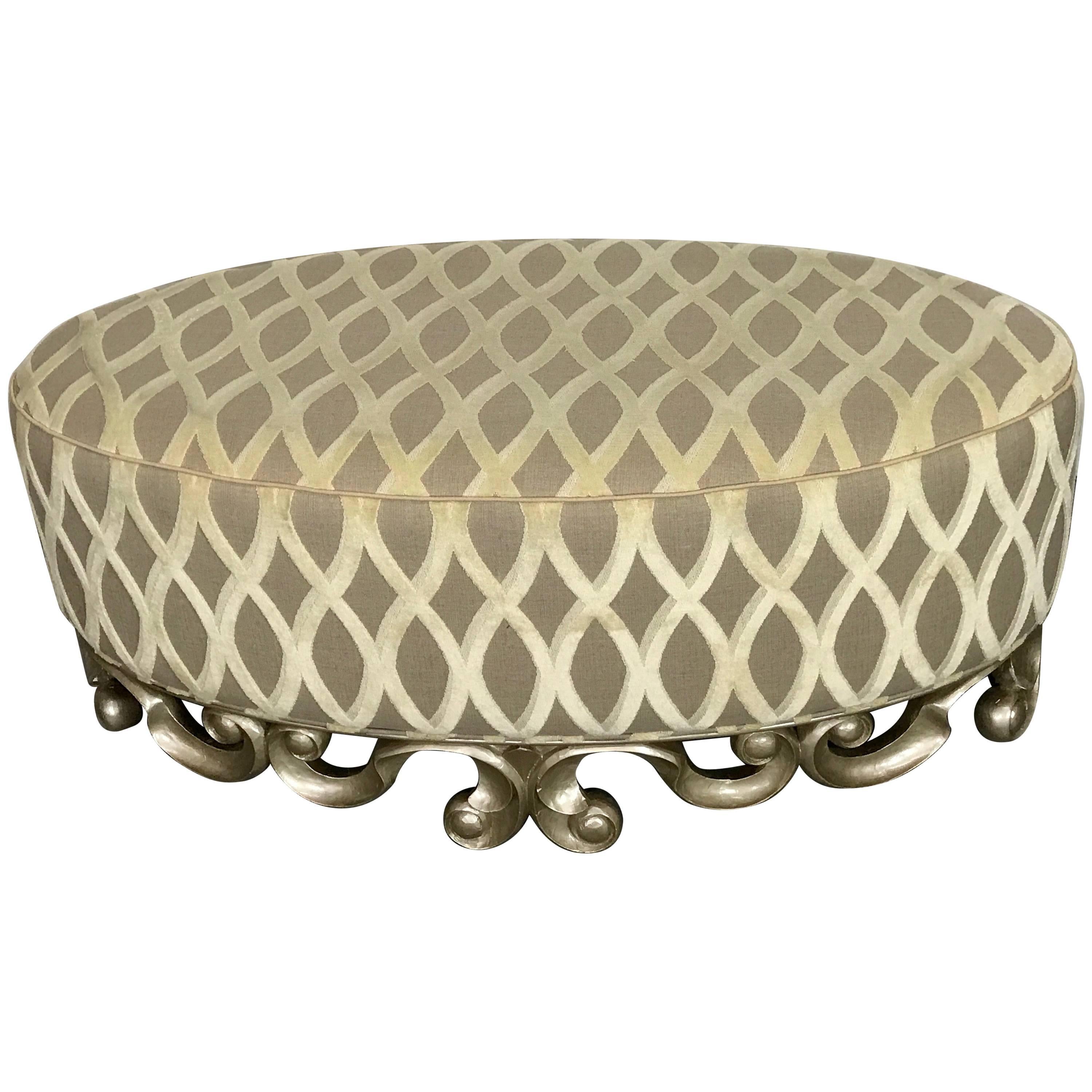 Christopher Guy Vuitton Cocktail Ottoman, in Italian Silver For Sale