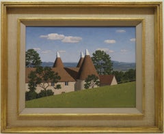 CHRISTOPHER HANKEY OBE (1911-2000) ORIGINAL OIL PAINTING Oast Houses Kent