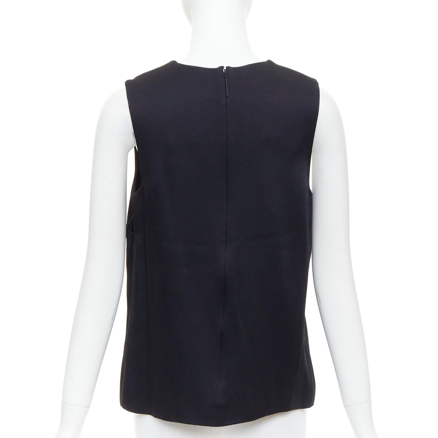 Women's CHRISTOPHER KANE 2016 black neon floral embroidered front vest top UK12 L For Sale
