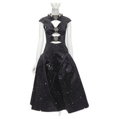 CHRISTOPHER KANE 2020 Laufsteg Galaxy Silberne Kuppel verziertes cupcake-Kleid IT40 S