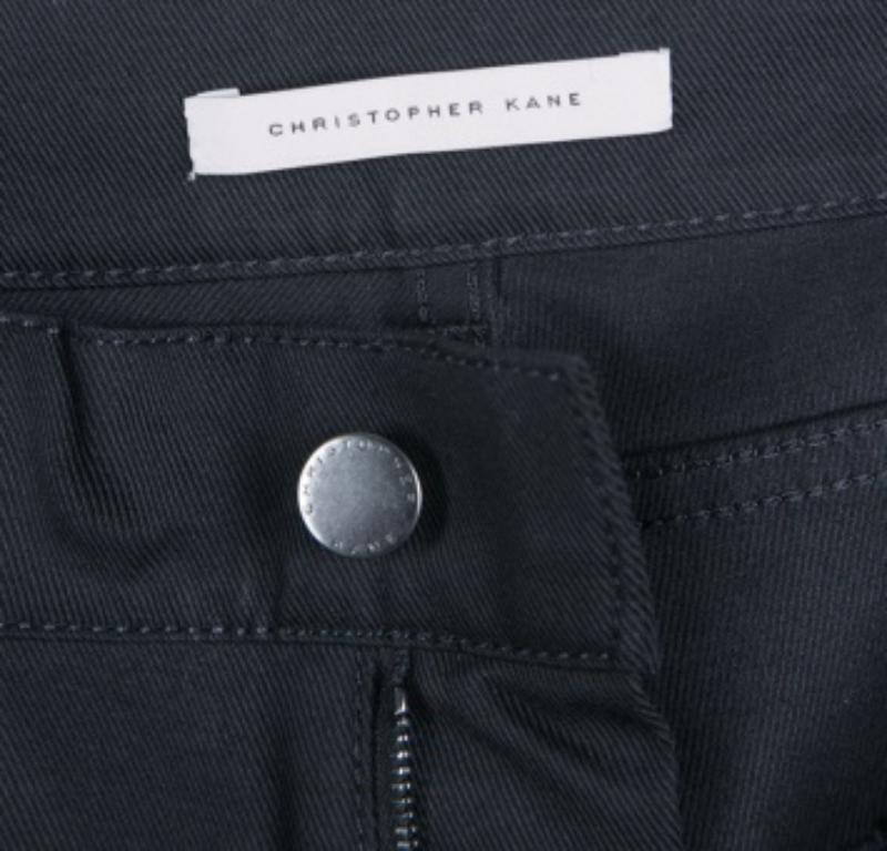 Donna Christopher Kane Jeans cropped con dettaglio orlo ricamato nero S in vendita