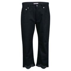Christopher Kane Black Embroidered Hem Detail Cropped Jeans S
