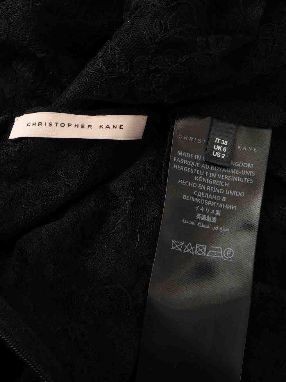 Women's Christopher Kane Black Lace Sheer Midi Dress Size XS For Sale