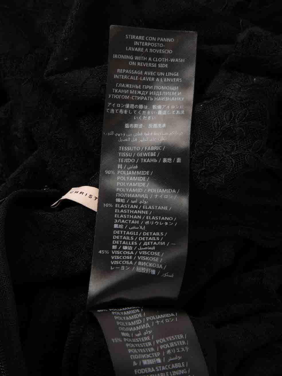 Christopher Kane Black Lace Sheer Midi Dress Size XS For Sale 1