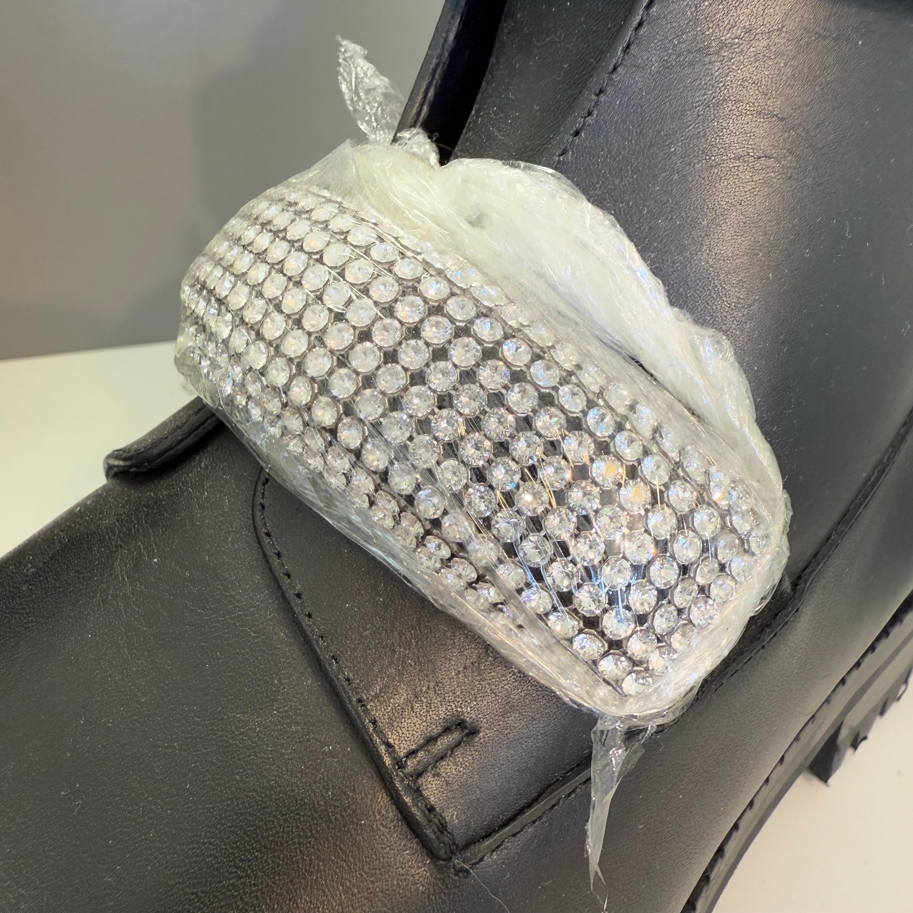 Christopher Kane Black Leather Half Boots IT 38 For Sale 1