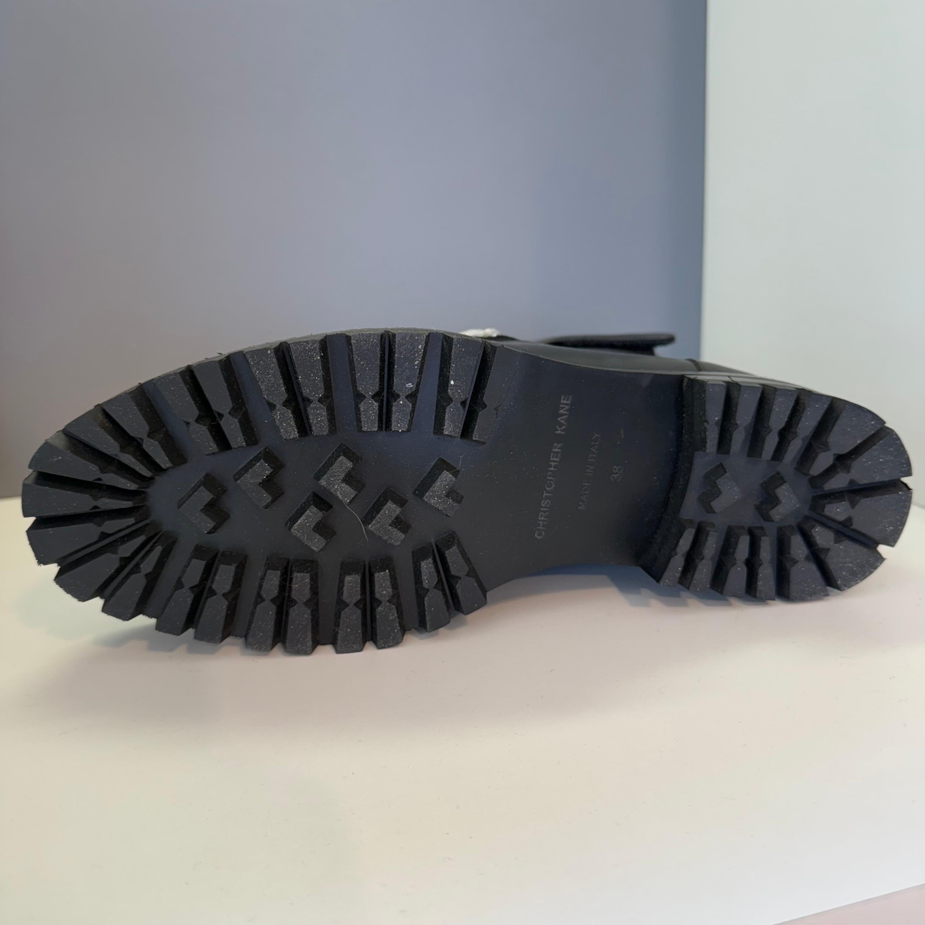 Christopher Kane Black Leather Half Boots IT 38 For Sale 3