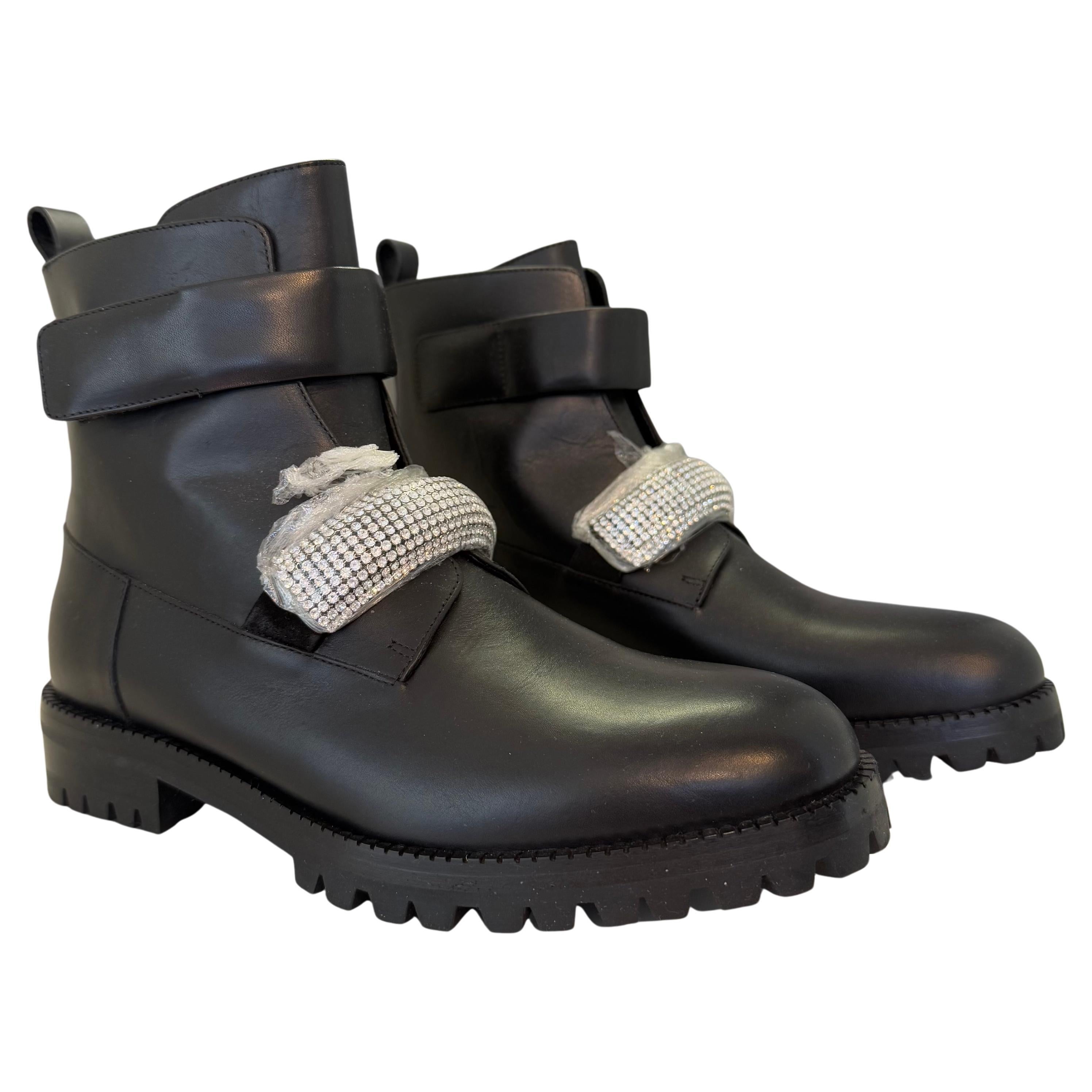 Christopher Kane Black Leather Half Boots IT 38