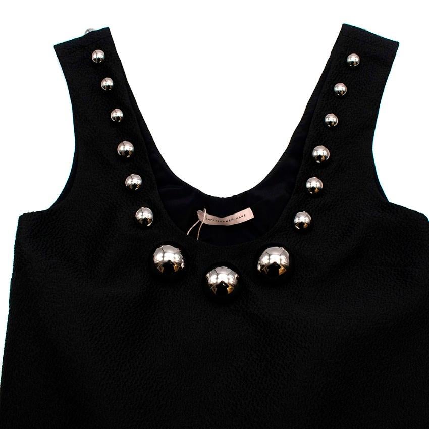 Christopher Kane Black mini dress with silver dome embellishments - Size US 6 For Sale 1