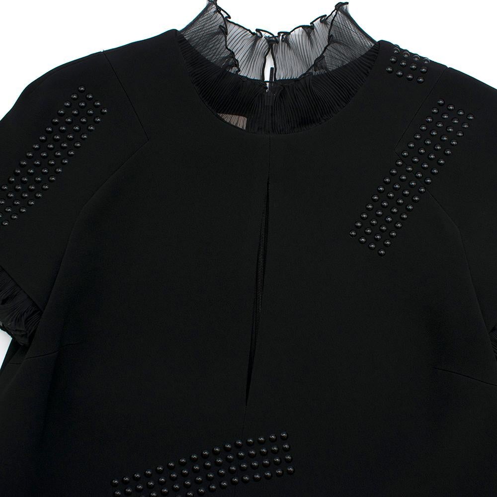 Christopher Kane Black Organza Frill High Neck Dress - Size US 2 For Sale 3