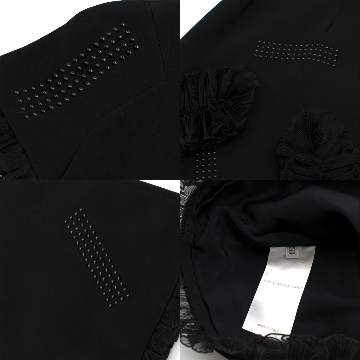 Christopher Kane Black Organza Frill High Neck Dress - Size US 2 For Sale 5