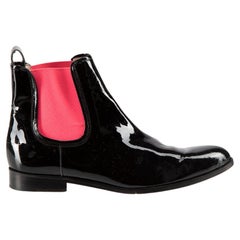 Christopher Kane Black Patent Point Chelsea Boots Size IT 37