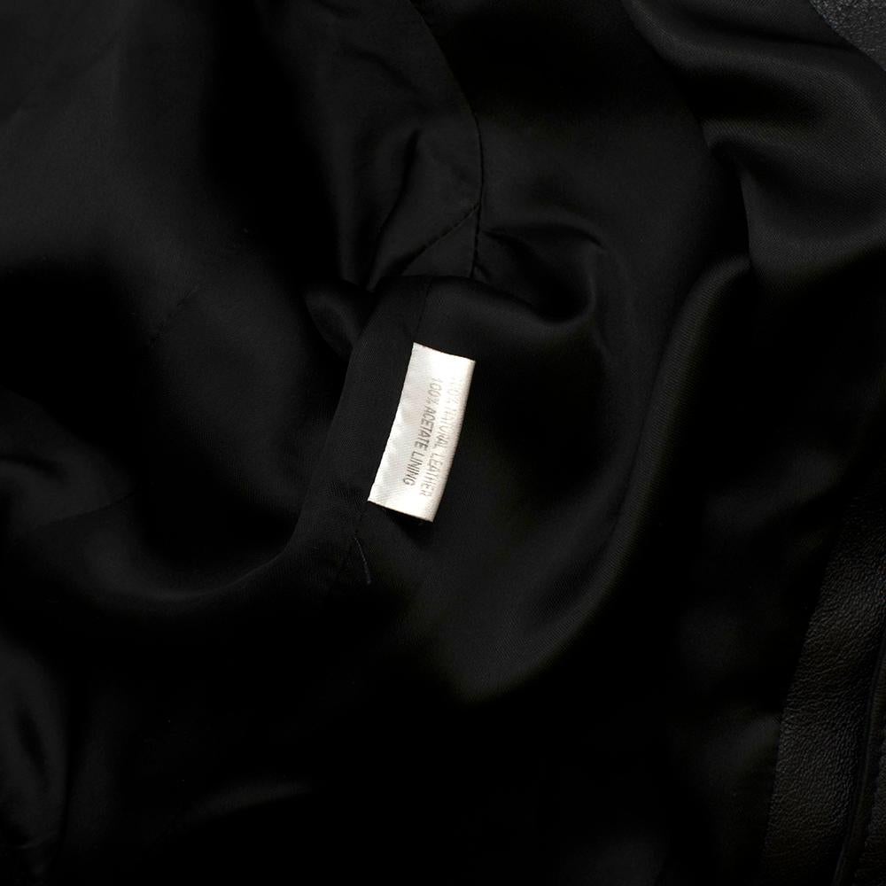 Christopher Kane Black Shearling Trimmed Leather Biker Jacket - Size US 4 2