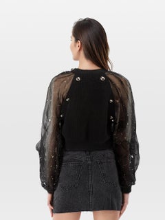 Christopher Kane Black Star Balloon Sleeve Top Size XS