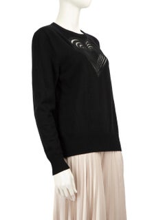 Christopher Kane Black Wool Heart Motif Jumper Size M