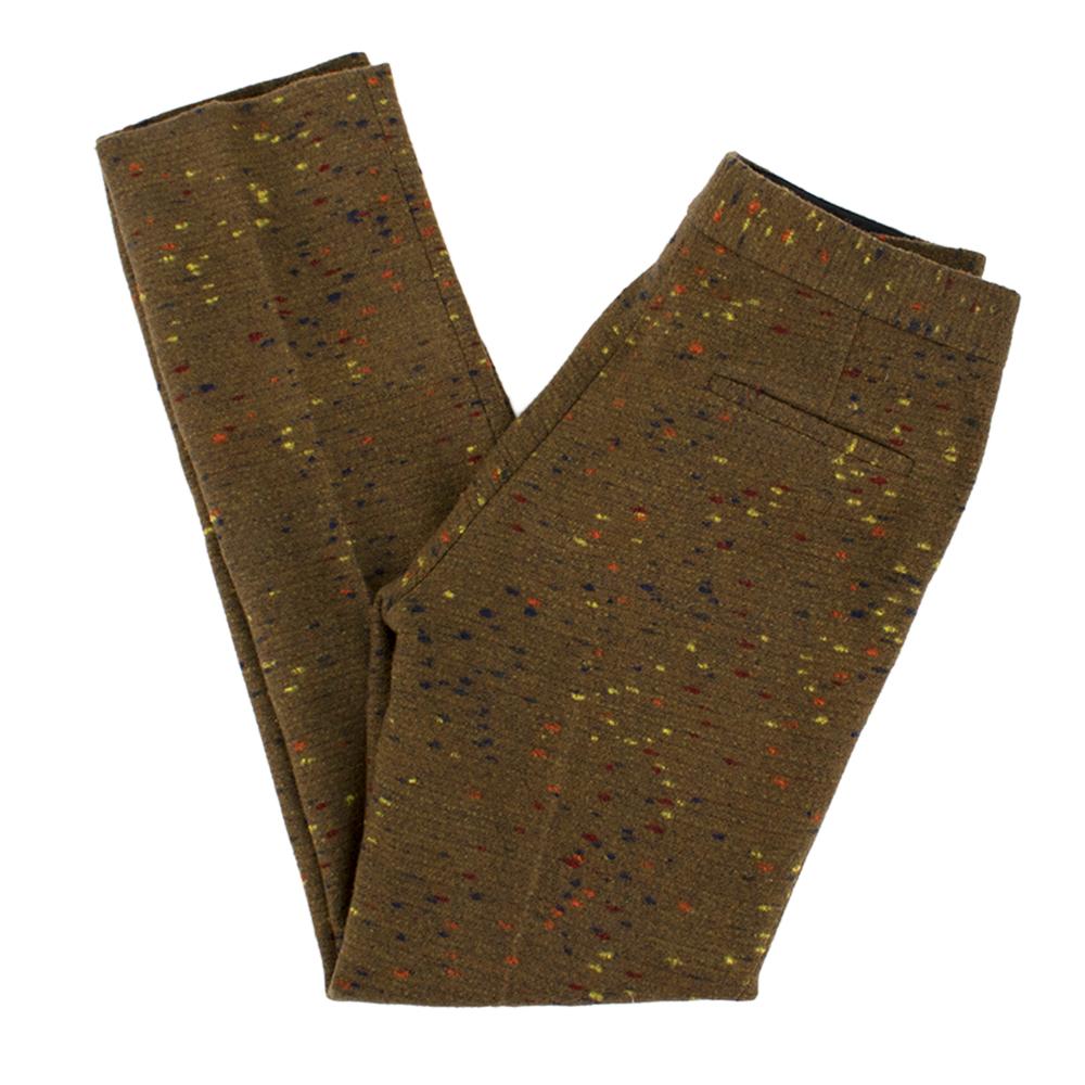 Brown Christopher Kane crazy tweed skinny trousers Size US 0-2 For Sale