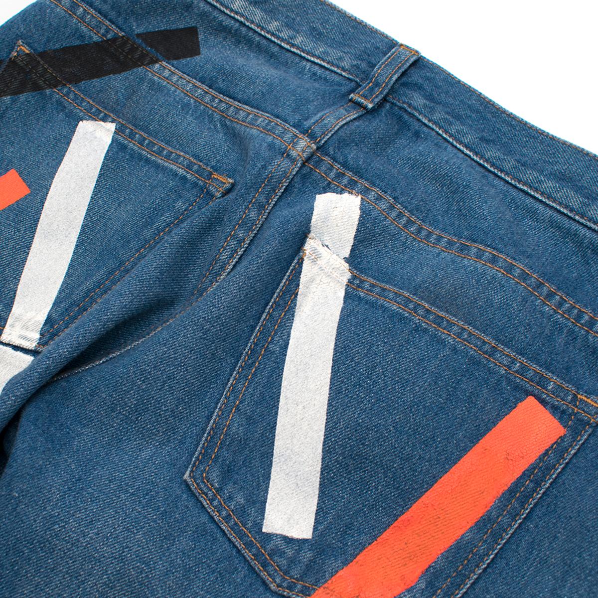 Women's Christopher Kane Denim Jeans with Multicolor Paint Detail Size 26